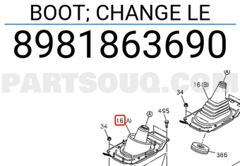 Isuzu 8981863690 BOOT; CHANGE LE