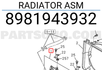 Isuzu 8981943932 RADIATOR ASM