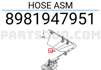 Isuzu 8981947951 HOSE ASM