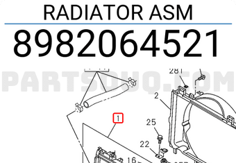Isuzu 8982064521 RADIATOR ASM