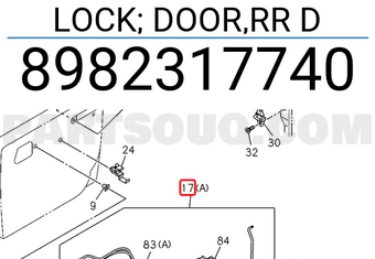 Isuzu 8982317740 LOCK; DOOR,RR D