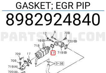 Isuzu 8982924840 GASKET; EGR PIP
