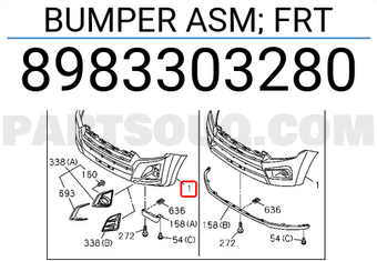 Isuzu 8983303280 BUMPER ASM; FRT