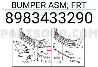 Isuzu 8983433290 BUMPER ASM; FRT