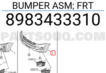 Isuzu 8983433310 BUMPER ASM; FRT
