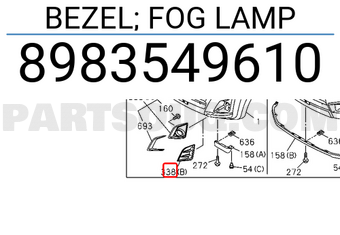Isuzu 8983549610 BEZEL; FOG LAMP