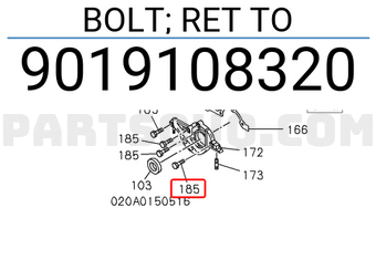 Isuzu 9019108320 BOLT; RET TO