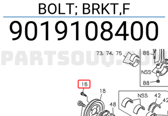 Isuzu 9019108400 BOLT; BRKT,F