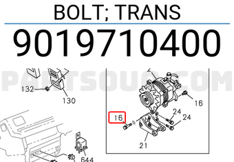 Isuzu 9019710400 BOLT; TRANS