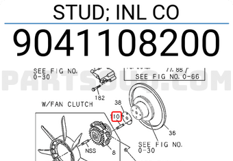 Isuzu 9041108200 STUD; INL CO