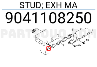 Isuzu 9041108250 STUD; EXH MA