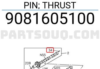 Isuzu 9081605100 PIN; THRUST