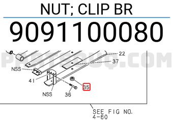 Isuzu 9091100080 NUT; CLIP BR