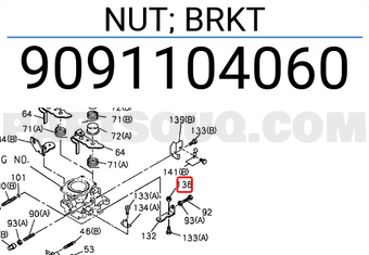Isuzu 9091104060 NUT; BRKT