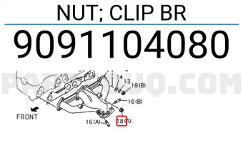 Isuzu 9091104080 NUT; CLIP BR