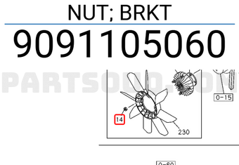 Isuzu 9091105060 NUT; BRKT