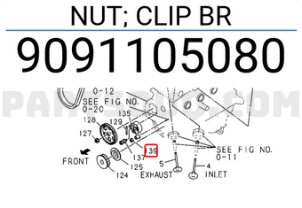 Isuzu 9091105080 NUT; CLIP BR