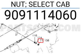 Isuzu 9091114060 NUT; SELECT CAB