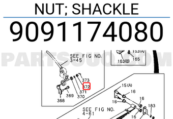 Isuzu 9091174080 NUT; SHACKLE