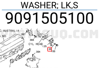 Isuzu 9091505100 WASHER; LK,S