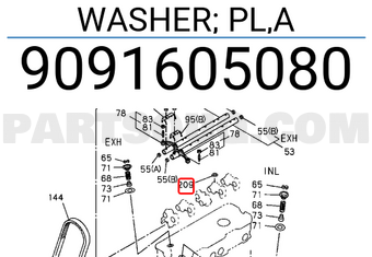 Isuzu 9091605080 WASHER; PL,A