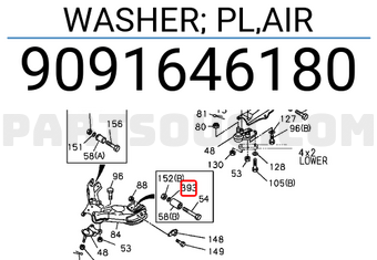 Isuzu 9091646180 WASHER; PL,AIR