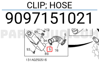 Isuzu 9097151021 CLIP; HOSE
