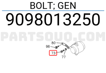 Isuzu 9098013250 BOLT; GEN