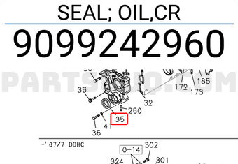 Isuzu 9099242960 SEAL; OIL,CR