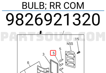 Isuzu 9826921320 BULB; RR COM