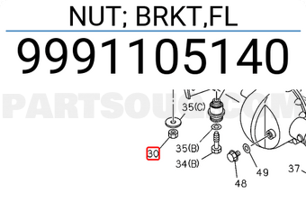 Isuzu 9991105140 NUT; BRKT,FL
