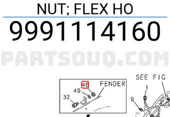 Isuzu 9991114160 NUT; FLEX HO