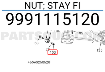 Isuzu 9991115120 NUT; STAY FI