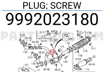 Isuzu 9992023180 PLUG; SCREW