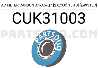 MANN CUK31003 AC FILTER CARBON A4/A5/Q7 [2.0/3.0] 15-18] [E4931LC]