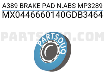 MAXPART MX0446660140GDB3464 A389 BRAKE PAD N.ABS MP3289