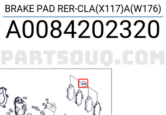 MERCEDES A0084202320 BRAKE PAD RER-CLA(X117)A(W176)