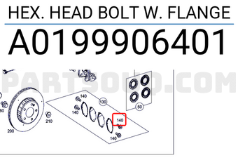 MERCEDES A0199906401 HEX. HEAD BOLT W. FLANGE