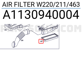 MERCEDES A1130940004 AIR FILTER W220/211/463