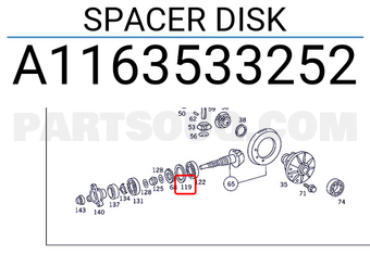 MERCEDES A1163533252 SPACER DISK