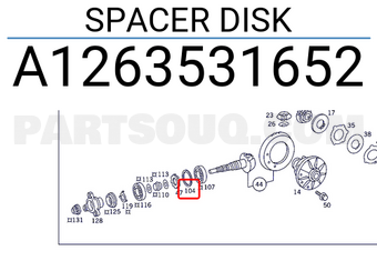 MERCEDES A1263531652 SPACER DISK