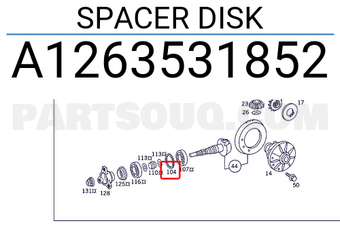 MERCEDES A1263531852 SPACER DISK