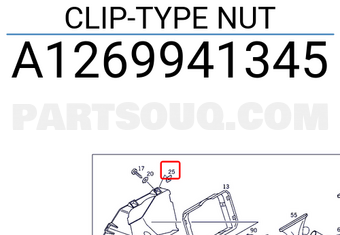MERCEDES A1269941345 CLIP-TYPE NUT