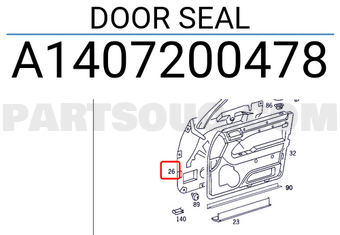 MERCEDES A1407200478 DOOR SEAL