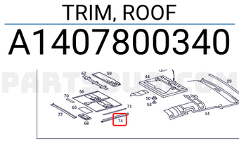MERCEDES A1407800340 TRIM, ROOF
