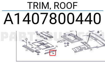 MERCEDES A1407800440 TRIM, ROOF