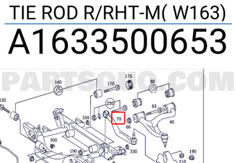 MERCEDES A1633500653 TIE ROD R/RHT-M( W163)