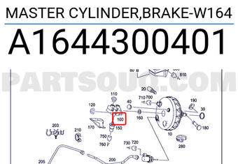 MERCEDES A1644300401 MASTER CYLINDER,BRAKE-W164