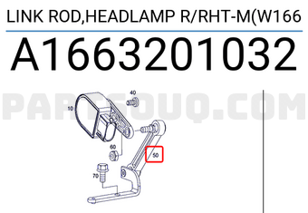 MERCEDES A1663201032 LINK ROD,HEADLAMP R/RHT-M(W166