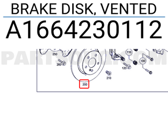MERCEDES A1664230112 قرص فرامل مهوي